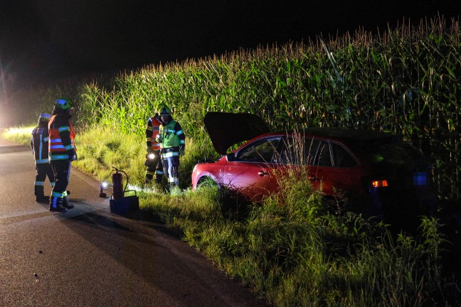 	Telefonleitungsmast gefällt: Auto in Neukirchen bei Lambach von Straße abgekommen