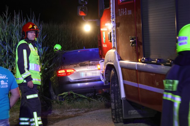 	Auto im Maisfeld: PKW bei Verkehrsunfall in Steinerkirchen an der Traun von Straße abgekommen