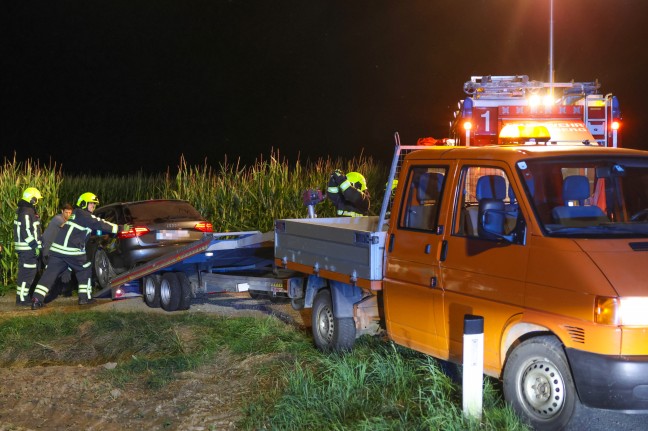 	Auto im Maisfeld: PKW bei Verkehrsunfall in Steinerkirchen an der Traun von Straße abgekommen