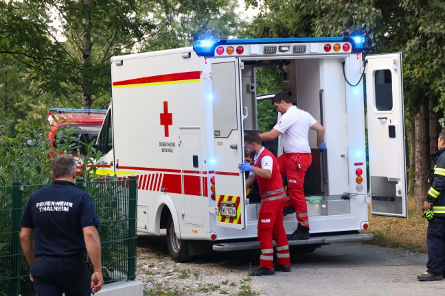 	Personenrettung: Frau in Thalheim bei Wels mit Feuerwehrboot aus der Traun gerettet