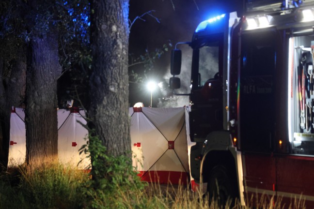 	Zwei Tote: Unfallopfer bei Buchkirchen nach Frontalaufprall an Baum im Auto verbrannt