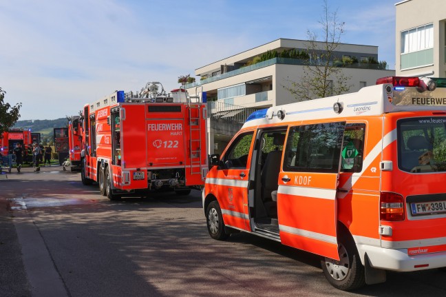 	Ausgedehnter Wohnungsbrand in einer Wohnanlage in Leonding sorgte für Einsatz dreier Feuerwehren