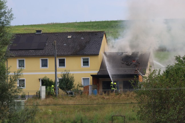 	Vier Feuerwehren bei Garagenbrand in St. Marien im Einsatz