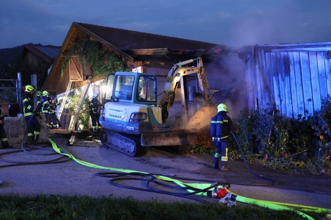 	Fünf Feuerwehren bei Brand eines Nebengebäudes in Inzersdorf im Kremstal im Einsatz