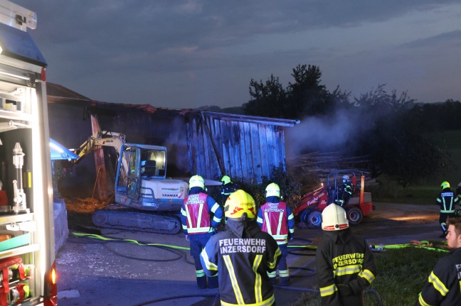 	Fünf Feuerwehren bei Brand eines Nebengebäudes in Inzersdorf im Kremstal im Einsatz