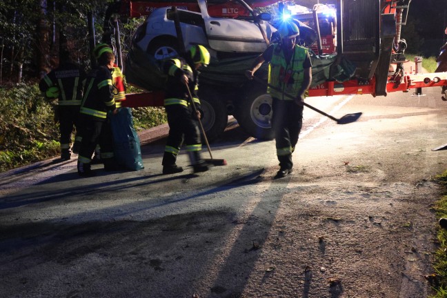 	Schwer verletzt: Auto bei Verkehrsunfall in Vorderstoder gegen Brückengeländer gekracht