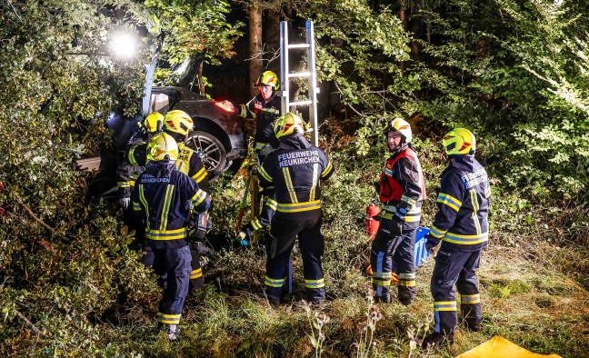 	Auto gegen Baum: Schwerverletzte Lenkerin bei Unfall auf Lamprechtshausener Straße in Burgkirchen