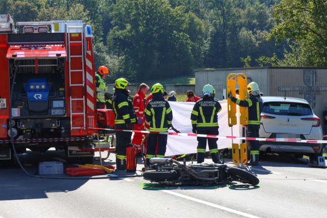 	Motorradlenker (39) erlag nach folgenschwerem Crash bei Wallern an der Trattnach seinen Verletzungen