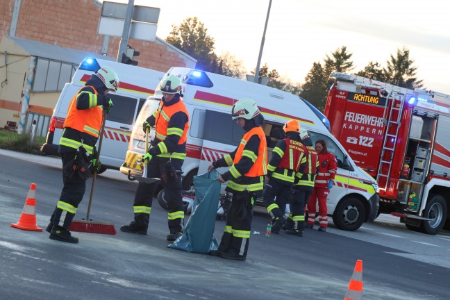 	Schwerer Verkehrsunfall zwischen PKW und Motorrad auf Wiener Straße bei Marchtrenk