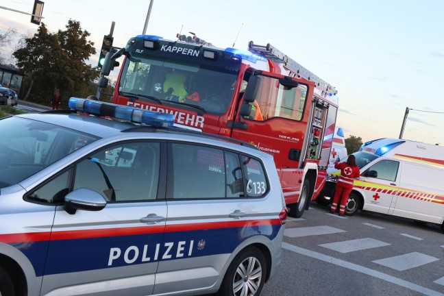 	Schwerer Verkehrsunfall zwischen PKW und Motorrad auf Wiener Straße bei Marchtrenk