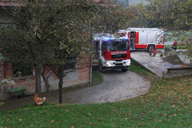 	Rechtzeitig entdeckt: Brand in einem Stall eines Bauernhofes in St. Marienkirchen an der Polsenz