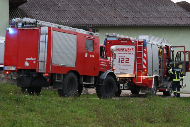 	Rechtzeitig entdeckt: Brand in einem Stall eines Bauernhofes in St. Marienkirchen an der Polsenz