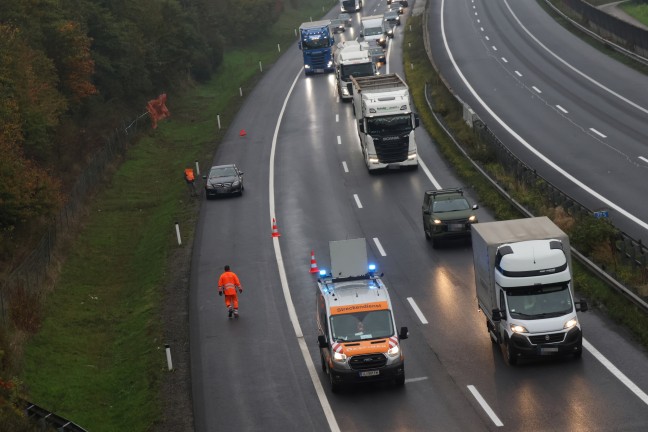 	Einsatzkrfte nach Unfall zu E-Auto-Brand auf Innkreisautobahn in Kematen am Innbach alarmiert