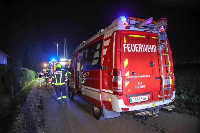 	Einsatzkrfte der Feuerwehr zu kleinerem Brand im Keller eines Hauses in Kirchberg-Thening gerufen