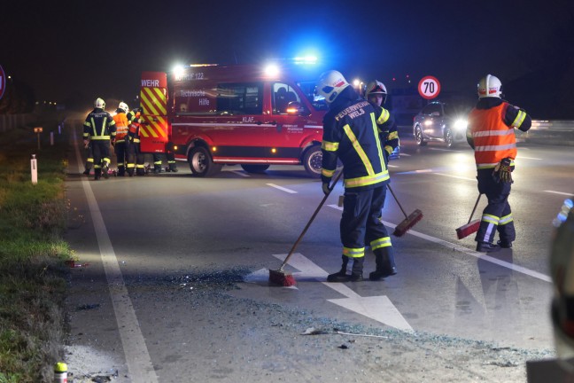 	Vier Verletzte bei schwerem Auffahrunfall mit drei beteiligten PKW in Wels-Schafwiesen