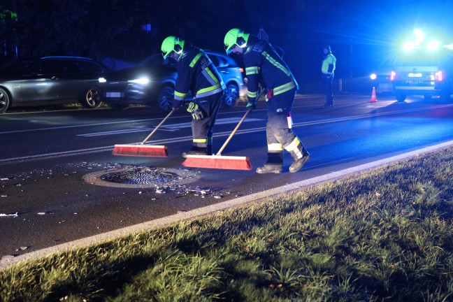 	Verkehrsunfall in einem Kreuzungsbereich in Weikirchen an der Traun endete mit grerem Sachschaden