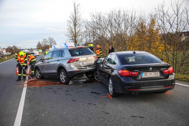 	Heftiger Auffahrunfall mit drei beteiligten Autos auf Wiener Strae bei Marchtrenk