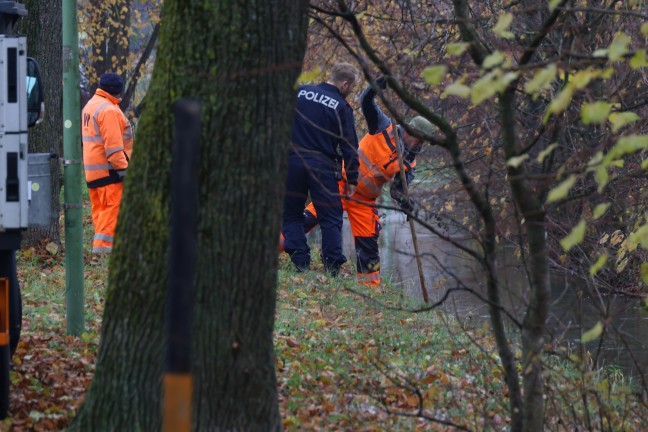 	Feuerwehreinsatz: Bergung mehrerer versenkter Gegenstnde aus dem Grnbach in Wels-Neustadt