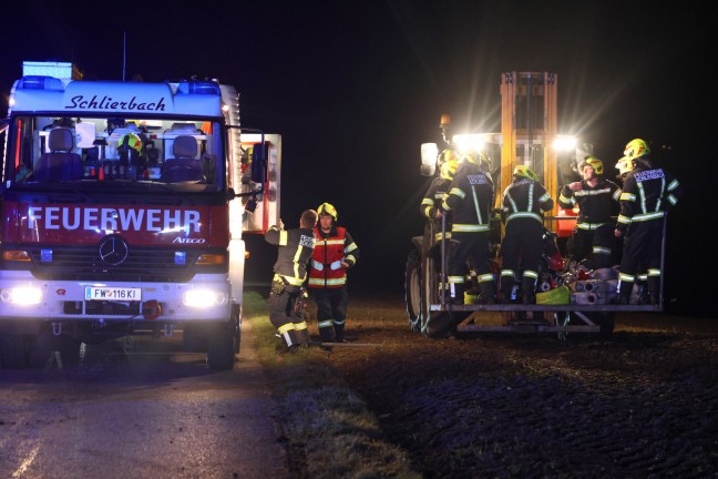 	Groeinsatz: Elf Feuerwehren bei Grobrand auf Bauernhof in Wartberg an der Krems im Einsatz