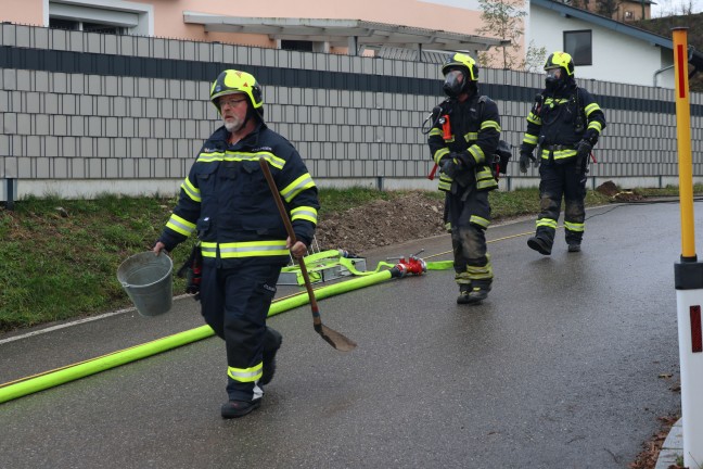 	Explosionsgefahr durch bei Bauarbeiten beschdigte Gasleitung in Stadl-Paura