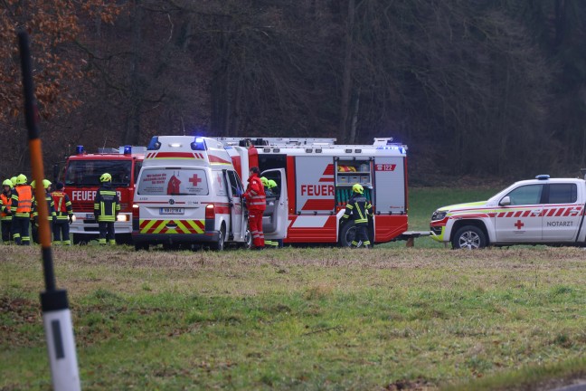 Personenrettung nach schwerem Forstunfall in Desselbrunn