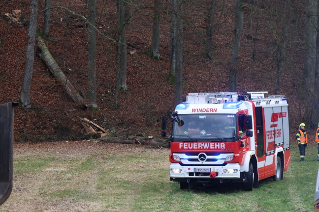 Personenrettung nach schwerem Forstunfall in Desselbrunn