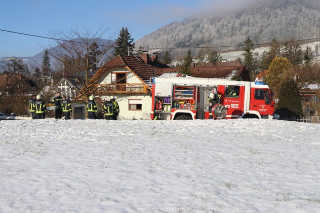 Vier Feuerwehren bei Brand in der Speis eines Einfamilienhauses in Molln im Einsatz