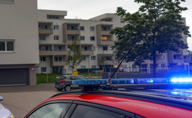 Einsatz der Feuerwehr in Wels-Vogelweide wegen "Rauchwolke" eines Bewohners