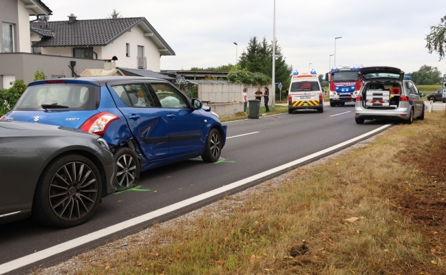 Verkehrsunfall mit drei beteiligten PKW ins Gunskirchen forderte eine verletzte Person