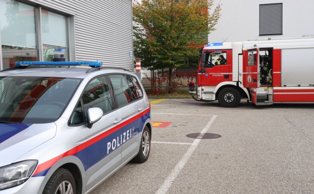 Kleinbrand in Kartonagenpresse einer Discounter-Filiale in Wels-Lichtenegg