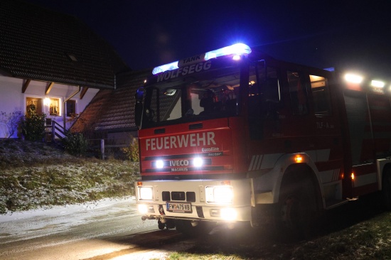 Drei Feuerwehren zu Brand einer Sauna in einem Wohnhaus in Wolfsegg am Hausruck alarmiert